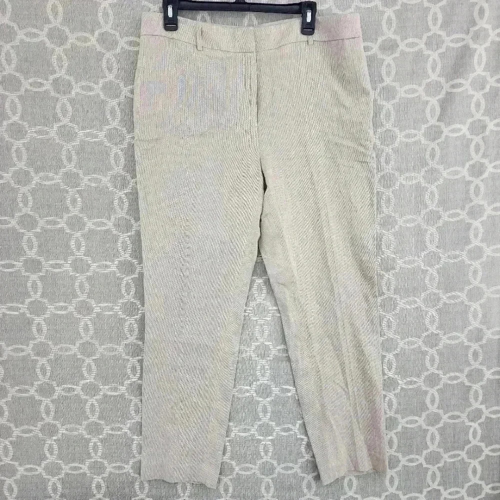Calvin Klein Linen Blend Women's Dress Pants 12 Beige